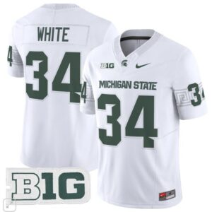 Lorenzo White  #34 Michigan State Spartans Vapor B1G Patch College   White