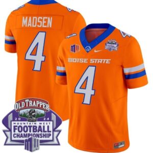 Maddux Madsen  #4 Boise State Broncos Championship Vapor Patch   Orange