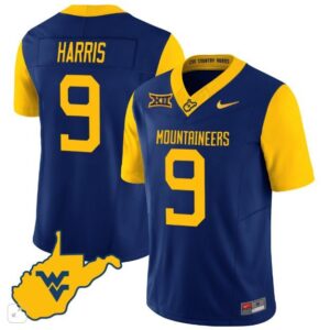 Major Harris  #9 West Virginia Mountaineers Vapor Patch   Navy Alternate