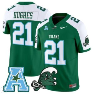 Makhi Hughes  #21 Tulane Green Wave Home Vapor Patch   Green Alternate
