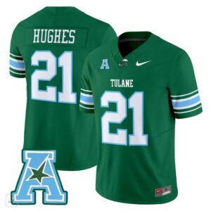 Makhi Hughes  #21 Tulane Green Wave Home Vapor Patch College   Green
