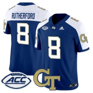 Malik Rutherford  #8 Georgia Tech Yellow Jackets ACC Vapor   Navy Alternate