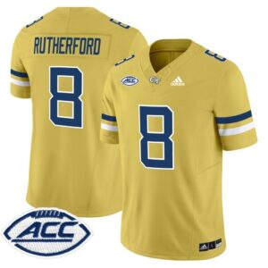 Malik Rutherford  #8 Georgia Tech Yellow Jackets ACC Vapor Patch   Gold