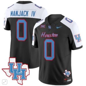 Manjack IV  #0 Houston Cougars Oilers Inspired Vapor Map   Black Alternate