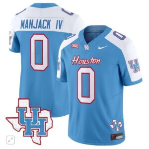 Manjack IV  #0 Houston Cougars Oilers Inspired Vapor Map   Blue Alternate
