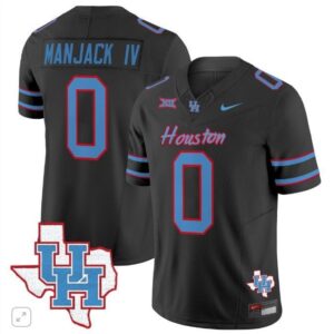 Manjack IV  #0 Houston Cougars Oilers Inspired Vapor Map Patch   Black