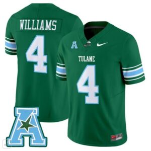 Mario Williams  #4 Tulane Green Wave Home Vapor Patch College   Green