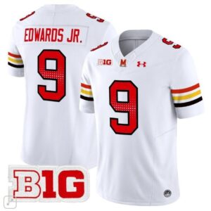 Maryland Terrapins Billy Edwards JR.  #9 Home Vapor Patch College   White