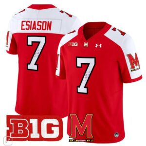 Maryland Terrapins Boomer Esiason  #7 Home Vapor Patch College   Red Alternate