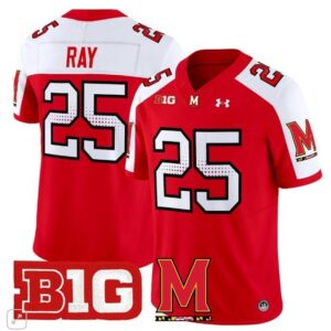 Maryland Terrapins Nolan Ray  #25 Home Vapor College   Red Alternate