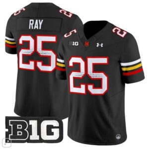 Maryland Terrapins Nolan Ray  #25 Home Vapor Patch College   Black