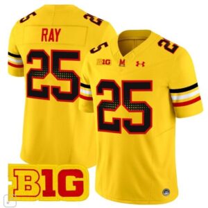 Maryland Terrapins Nolan Ray  #25 Home Vapor Patch College   Gold