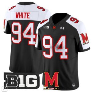 Maryland Terrapins Randy White  #94 Home Vapor Patch College   Black Alternate