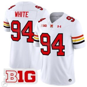 Maryland Terrapins Randy White  #94 Home Vapor Patch College   White