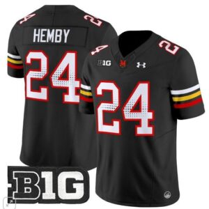 Maryland Terrapins Roman Hemby  #24 Home Vapor Patch College   Black