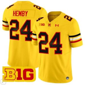 Maryland Terrapins Roman Hemby  #24 Home Vapor Patch College   Gold