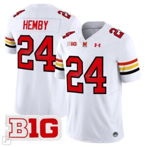 Maryland Terrapins Roman Hemby  #24 Home Vapor Patch College   White