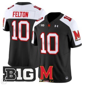 Maryland Terrapins Tai Felton  #10 Home Vapor Patch College   Black Alternate