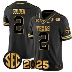 Matthew Golden  #2 Texas Longhorns 2025 CFP Final Patch   Black Gold