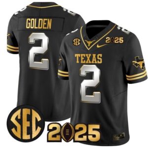 Matthew Golden  #2 Texas Longhorns 2025 CFP Final Patch   Black Limited