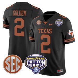 Matthew Golden  #2 Texas Longhorns Cotton Bowl Patch College   Black