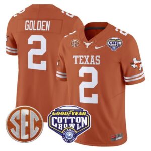 Matthew Golden  #2 Texas Longhorns Cotton Bowl Patch College   Orange