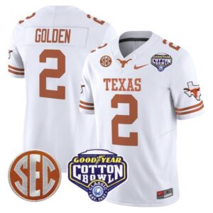 Matthew Golden  #2 Texas Longhorns Cotton Bowl Patch College   White