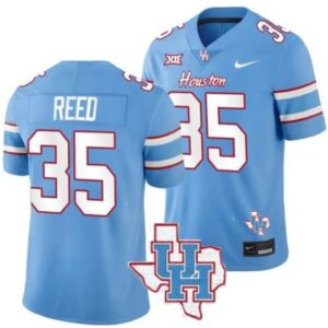 Maurice Reed  #35 Houston Cougars Oilers Inspired Vapor Map   Blue