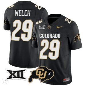 Micah Welch  #29 Colorado Buffaloes Vapor Big 12 Patch   Black