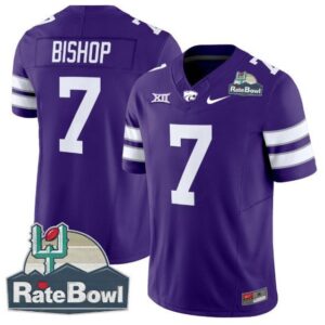 Michael Bishop  #7 Kansas State Wildcats 2025 Rate Bowl Patch   Purple