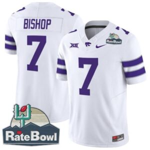 Michael Bishop  #7 Kansas State Wildcats 2025 Rate Bowl Patch   White
