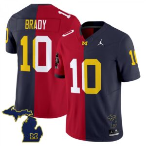 Michigan Wolverines Tom Brady  #10 Vapor Map Patch   Split