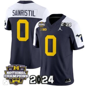 Mike Sainristil  #0 Michigan Wolverines 2024 Michigan State Style Vapor  Navy Alte