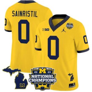 Mike Sainristil  #0 Michigan Wolverines National Champions Vapor Map   Gold
