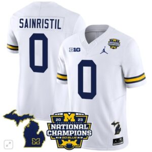 Mike Sainristil  #0 Michigan Wolverines National Champions Vapor Map   White