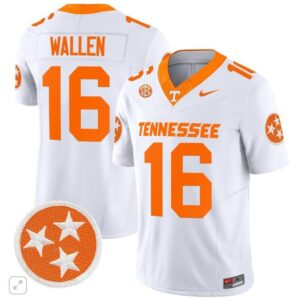 Morgan Wallen  #16 Tennessee Volunteers Home Vapor SEC Patch College   White