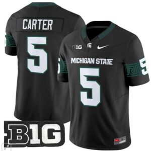 Nate Carter  #5 Michigan State Spartans Vapor B1G Patch College   Black