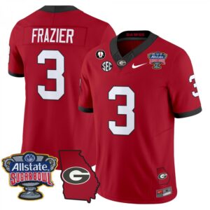 Nate Frazier  #3 Georgia Bulldogs Sugar Bowl Georgia Map Vapor   Red