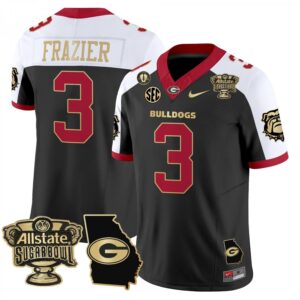 Nate Frazier  #3 Georgia Bulldogs Sugar Bowl Georgia Map Vapor  Black Alternate