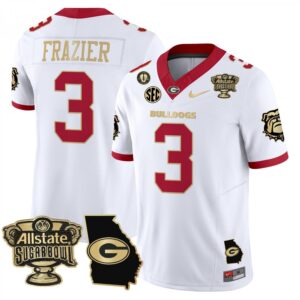 Nate Frazier  #3 Georgia Bulldogs Sugar Bowl Georgia Map Vapor  White Gold