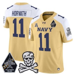 Navy Midshipmen Blake Horvath  #11 Vapor Patch College   Gold Alternate