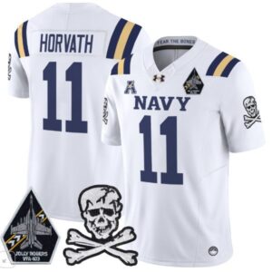 Navy Midshipmen Blake Horvath  #11 Vapor Patch College   White