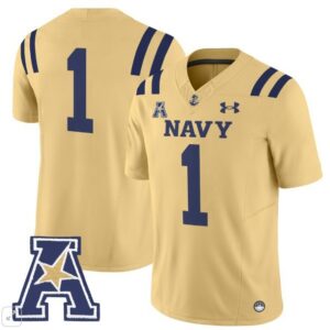 Navy Midshipmen Blank Name  #1 Vapor Patch College   Gold