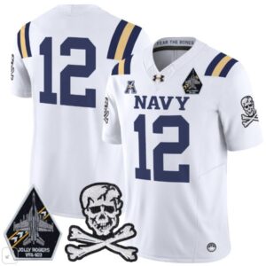 Navy Midshipmen Blank Name  #12 Vapor Patch College   White