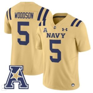 Navy Midshipmen Braxton Woodson  #5 Vapor Patch College   Gold
