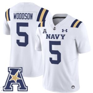 Navy Midshipmen Braxton Woodson  #5 Vapor Patch College   White