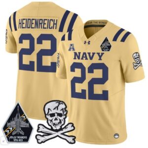 Navy Midshipmen Eli Heidenreich  #22 Vapor Patch College   Gold