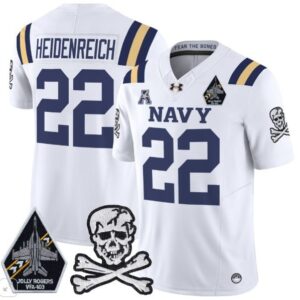 Navy Midshipmen Eli Heidenreich  #22 Vapor Patch College   White