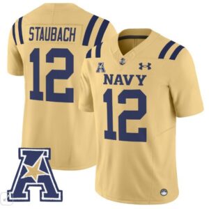 Navy Midshipmen Roger Staubach  #12 Vapor Patch College   Gold