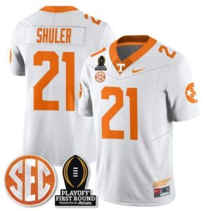 Navy Shuler  #21 Tennessee Volunteers  Playoff First Round Patch  White